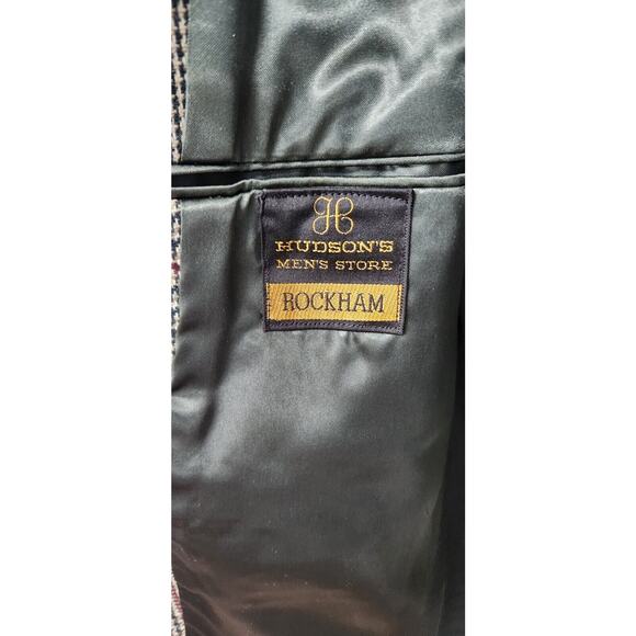 Hudsons Rockham Men's Classic Houndstooth Plaid Long Coat, Size42L, In Tan Multi - Picture 7 of 14